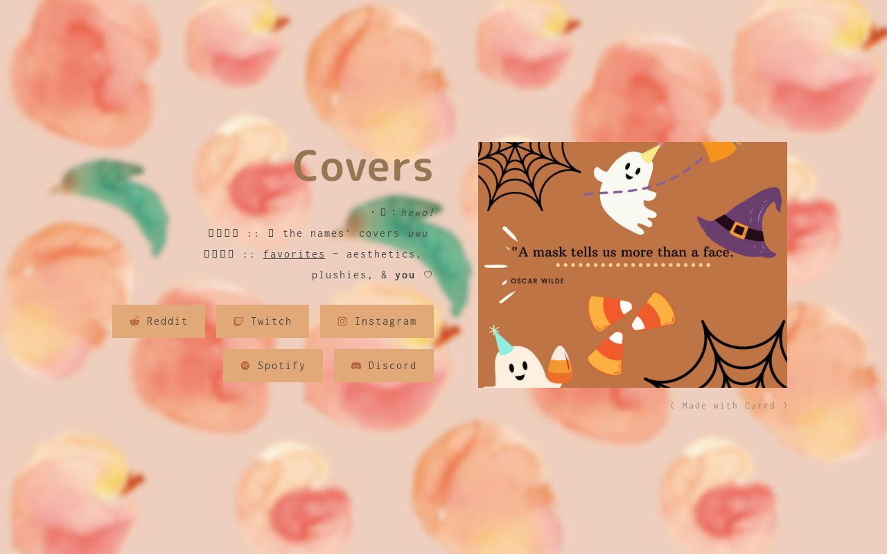 Carrd profile picture for @covers